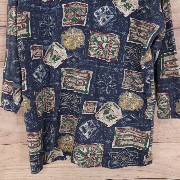 VINTAGE EXTRA ELEMENTS AZTEC PULLOVER WOMENS TOP SHIRT SIZE 18 18W USA MADE 90s - Picture 3 of 7